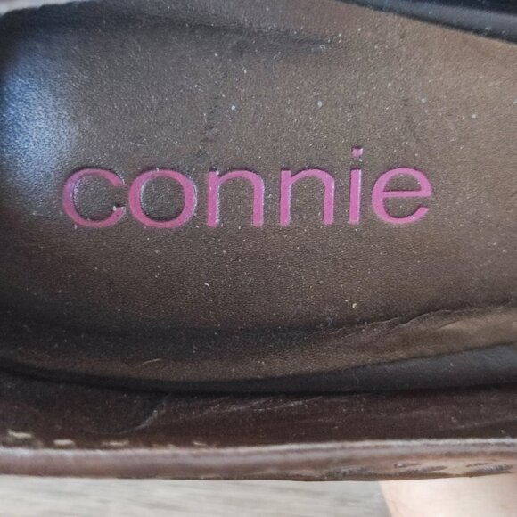 Connie High Heel Pumps Size 7 Brown Stacey Perforated Faux Leather Dressy Shoes - Picture 8 of 13